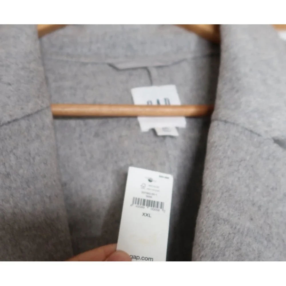 NWT GAP Wool Coat Special Gray Minimalist Long Coat Jacket Women's XXL Cozy‎